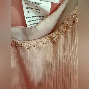 Elegant Peach Beaded 3-piece Pant Suit